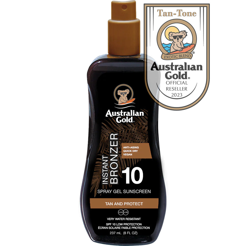 Australian Gold SPF 10 Spray Gel with Bronzer 237ml